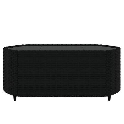 vidaXL Ensemble de salon de jardin 3 pcs avec coussins Noir Résine tressée