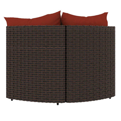 Canapés d'angle de jardin vidaXL avec coussins 2 pcs marron résine tressée