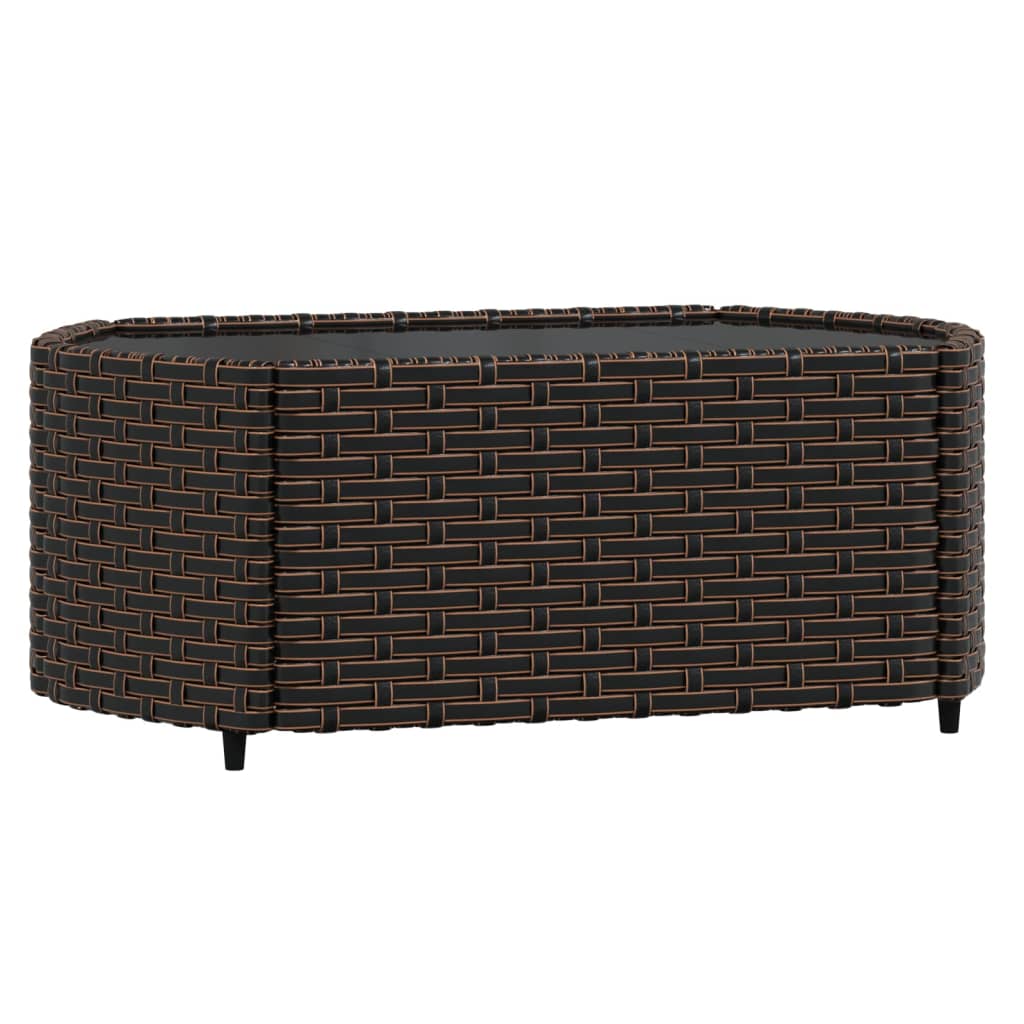 vidaXL Salon de jardin 4 pcs avec coussins marron résine tressée