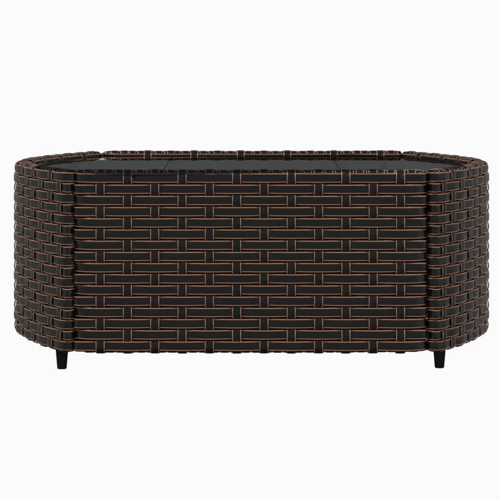 vidaXL Salon de jardin 4 pcs avec coussins marron résine tressée