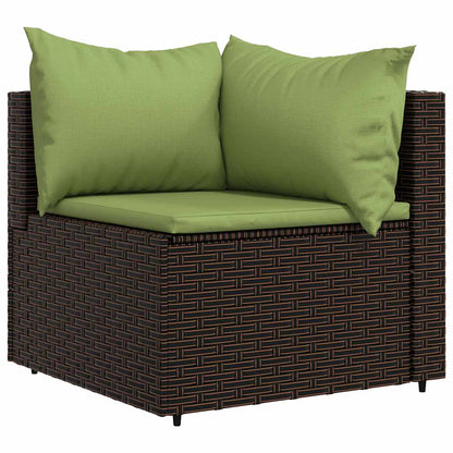 vidaXL Salon de jardin 4 pcs avec coussins marron résine tressée