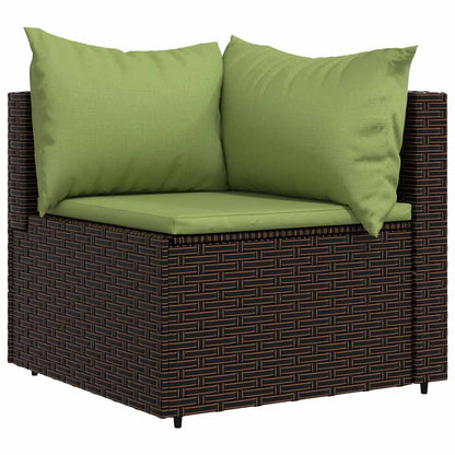 vidaXL Salon de jardin 4 pcs avec coussins marron résine tressée