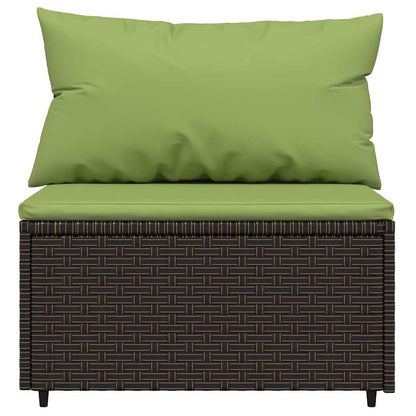 vidaXL Salon de jardin 4 pcs avec coussins marron résine tressée