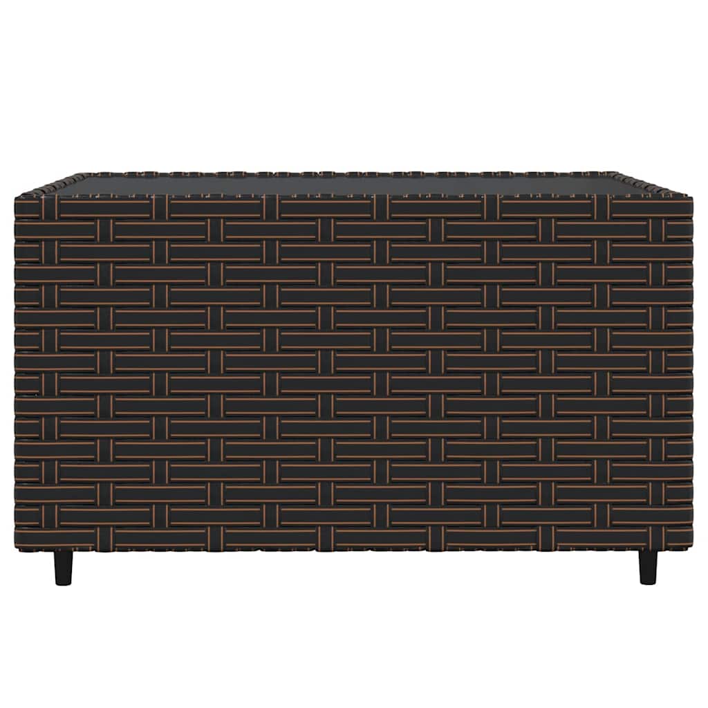 vidaXL Salon de jardin 4 pcs avec coussins marron résine tressée