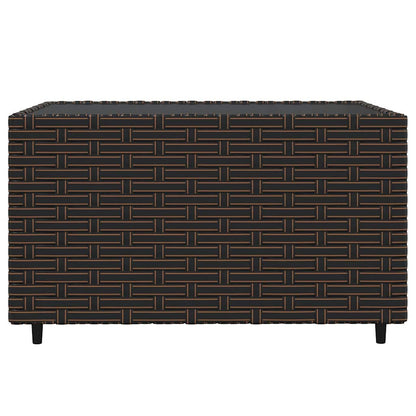 vidaXL Salon de jardin 4 pcs avec coussins marron résine tressée