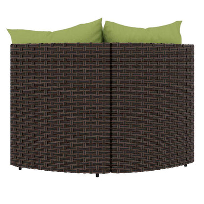vidaXL Garten-Ecksofas mit Kissen 2 Stk. Braun Poly Rattan