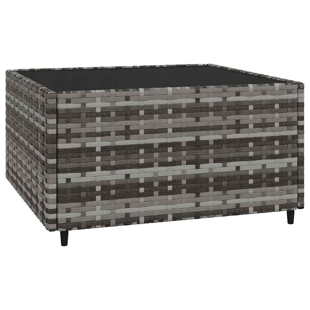 vidaXL Salon de jardin 3 pièces avec coussins Résine tressée Gris