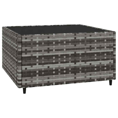 vidaXL Salon de jardin 3 pièces avec coussins Résine tressée Gris