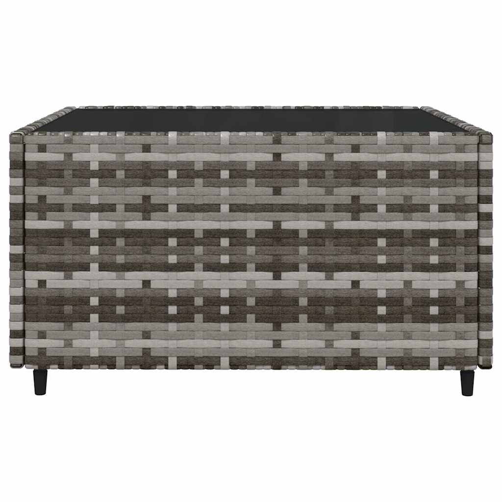 vidaXL Salon de jardin 3 pièces avec coussins Résine tressée Gris