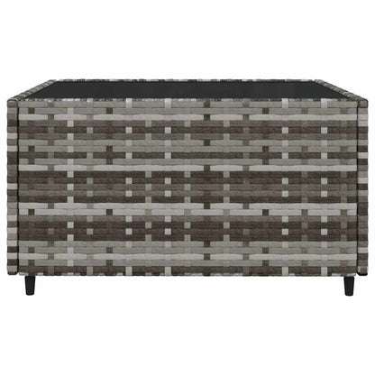 vidaXL Salon de jardin 3 pièces avec coussins Résine tressée Gris