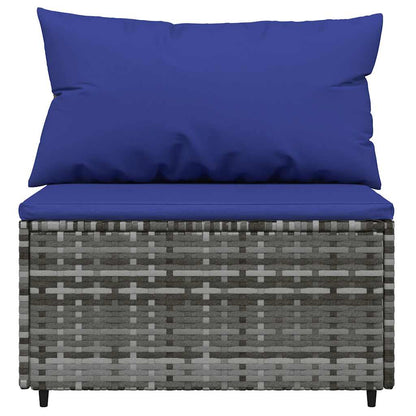 vidaXL Salon de jardin 4 pcs avec coussins Gris Résine tressée