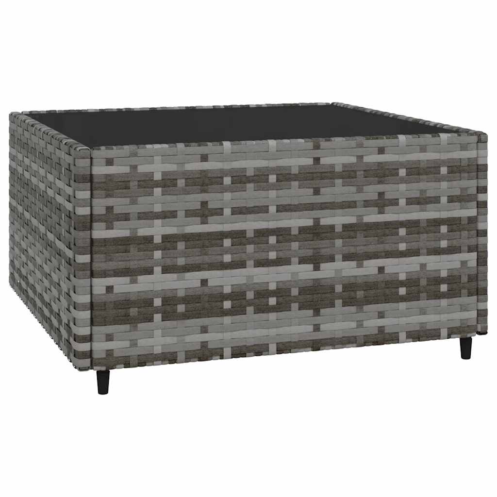 vidaXL Salon de jardin 4 pcs avec coussins Gris Résine tressée
