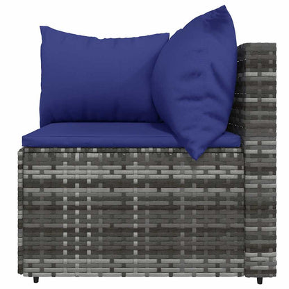 vidaXL Salon de jardin 4 pcs avec coussins Gris Résine tressée