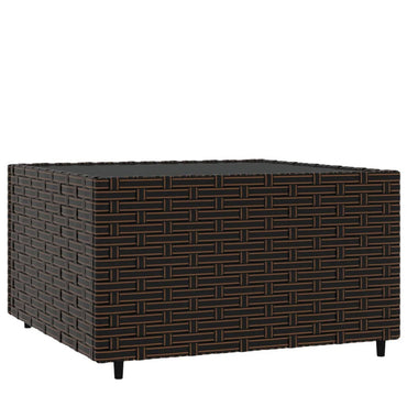 vidaXL Garten-Couchtisch Quadratisch Braun 50x50x30 cm Poly Rattan