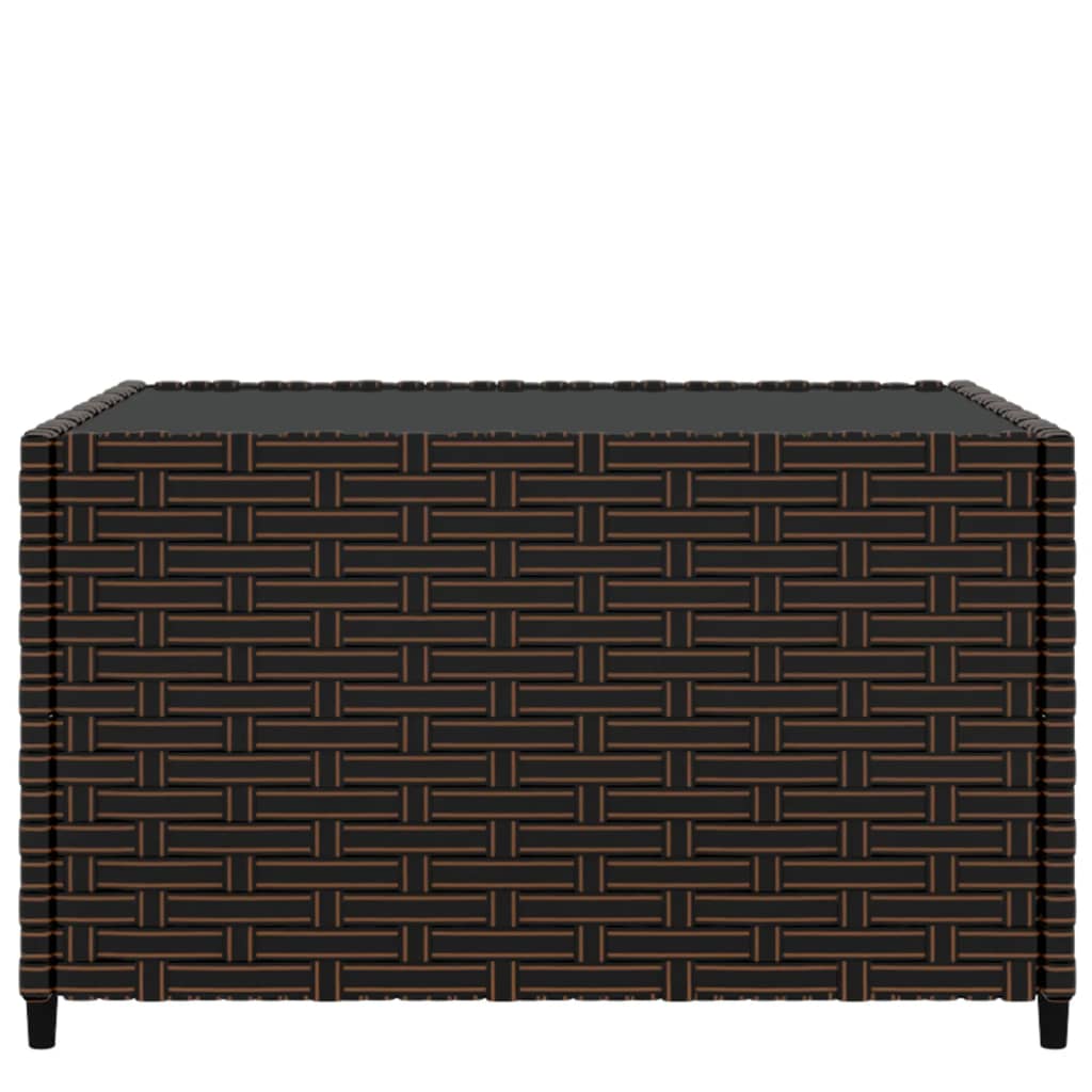 vidaXL Garten-Couchtisch Quadratisch Braun 50x50x30 cm Poly Rattan