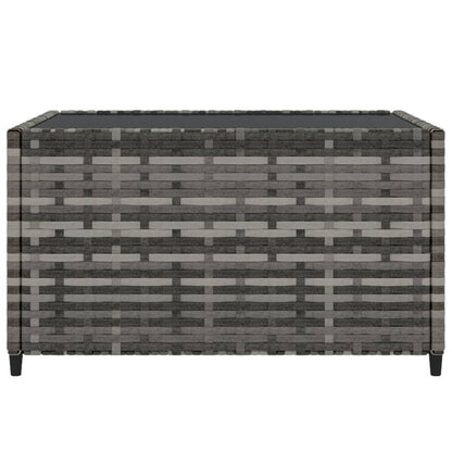 vidaXL Garten-Couchtisch Quadratisch Grau 50x50x30 cm Poly Rattan