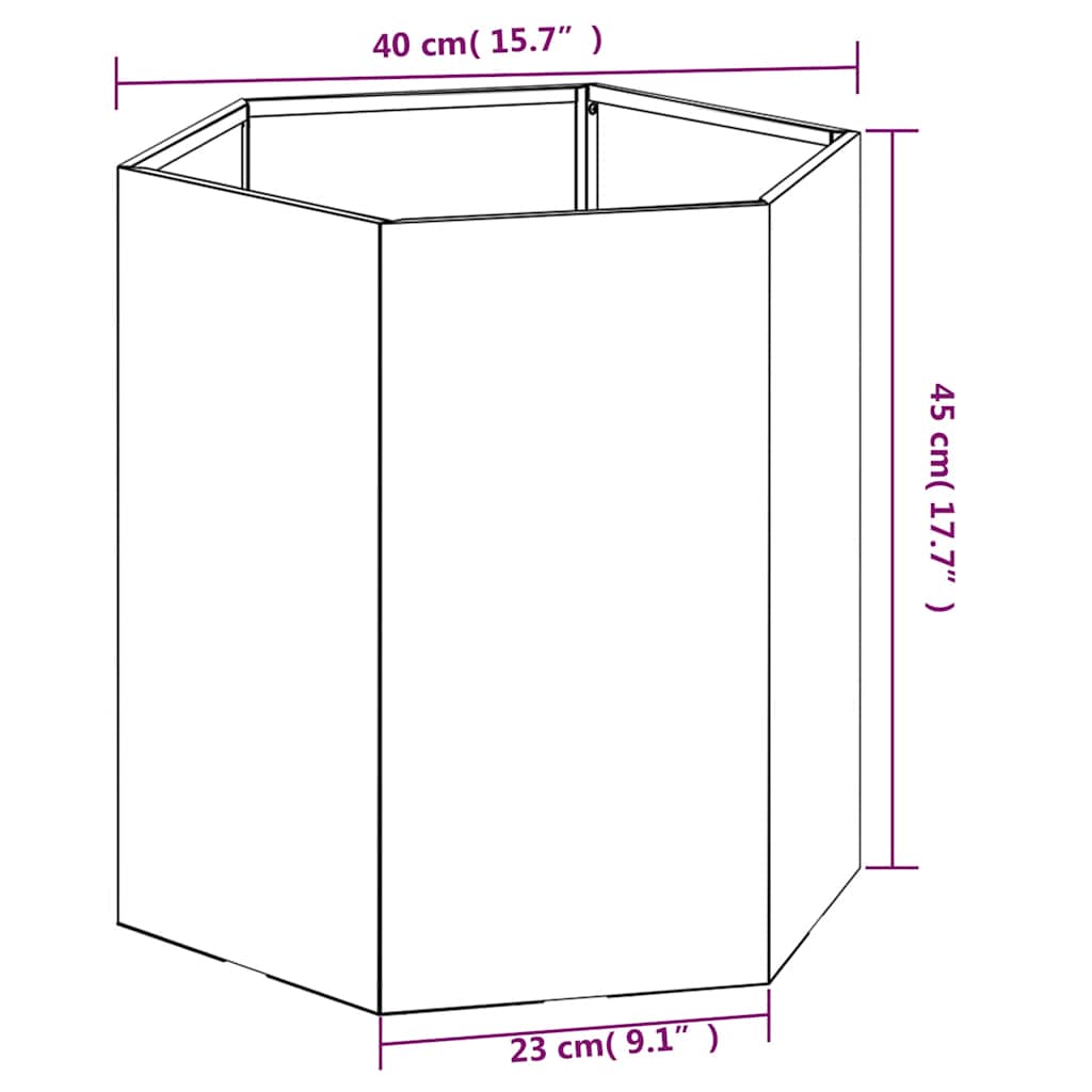 vidaXL Jardinière Rouille 40x40x45 cm Acier Corten