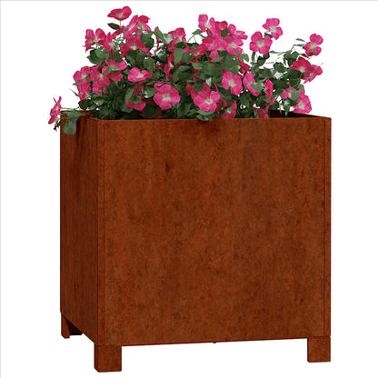 vidaXL Jardinière sur pieds Rouille 40x40x40 cm Acier Corten