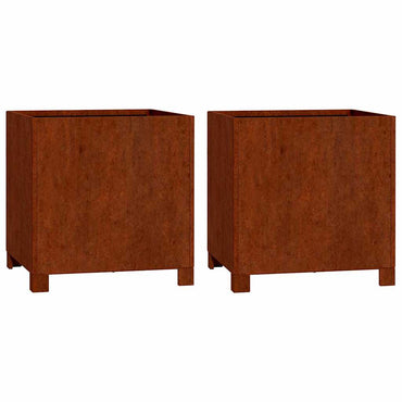 vidaXL Jardinières sur pieds 2 pcs Rouille 40x40x40 cm Acier Corten