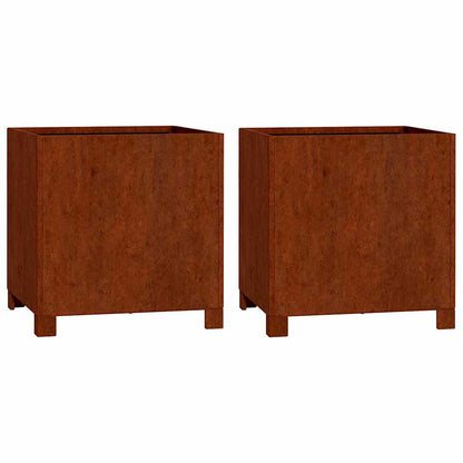 vidaXL Jardinières sur pieds 2 pcs Rouille 40x40x40 cm Acier Corten