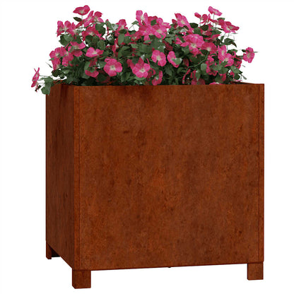 vidaXL Jardinières sur pieds 2 pcs Rouille 50x50x50 cm Acier Corten