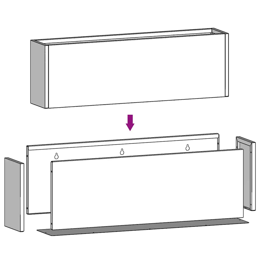 Wand-Pflanzkübel 2 Stk. Rostig Cortenstahl 53x10x17 cm