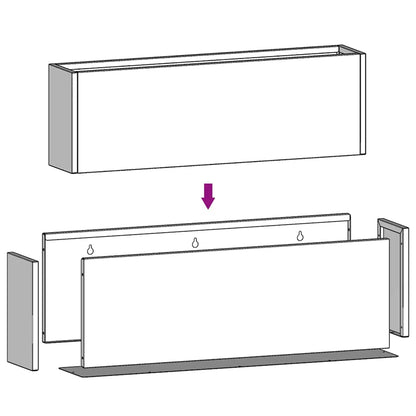 Wand-Pflanzkübel 2 Stk. Rostig Cortenstahl 53x10x17 cm