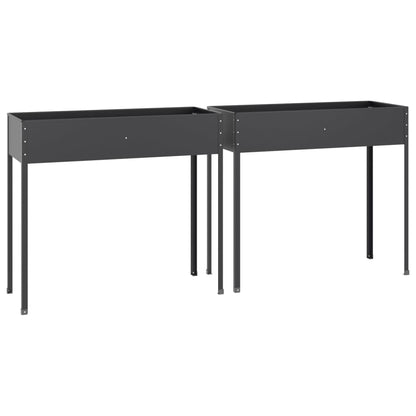 vidaXL Jardinières 2 pcs Acier galvanisé anthracite