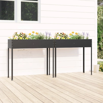 vidaXL Jardinières 2 pcs Acier galvanisé anthracite