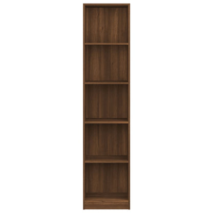 vidaXL Bücherregal 5 Fächer Braun Eiche 40x24x175 cm Holzwerkstoff