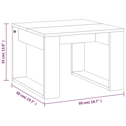 vidaXL Beistelltisch Räuchereiche 50x50x35 cm Holzwerkstoff