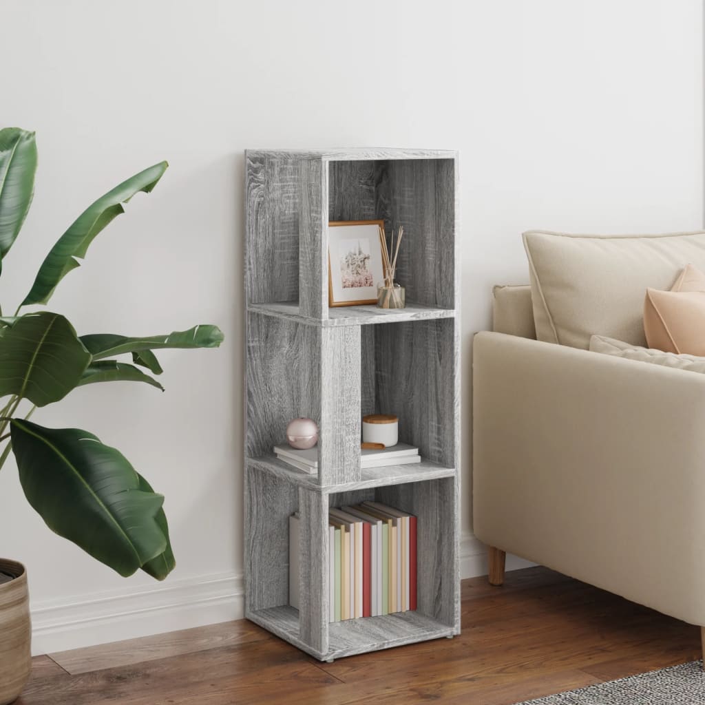vidaXL Eckregal Grau Sonoma 33x33x100 cm Holzwerkstoff