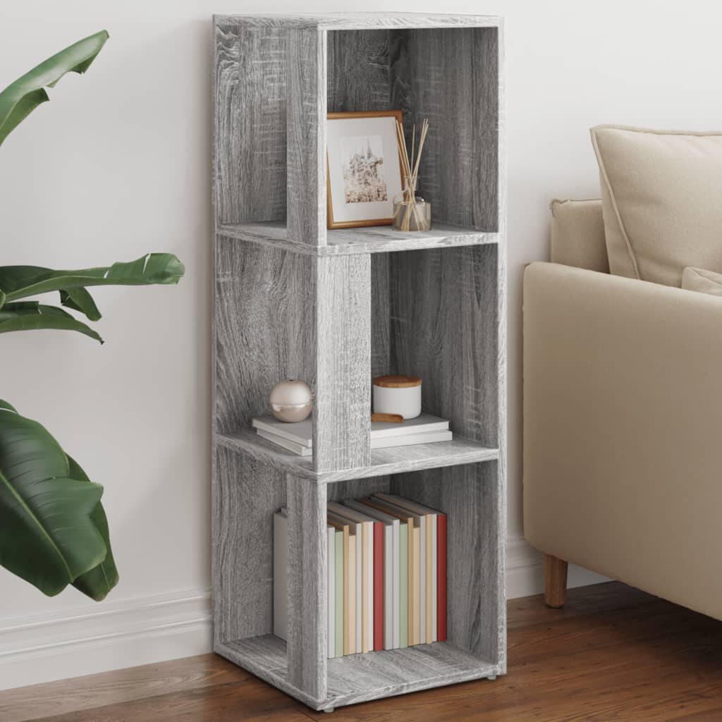 vidaXL Eckregal Grau Sonoma 33x33x100 cm Holzwerkstoff