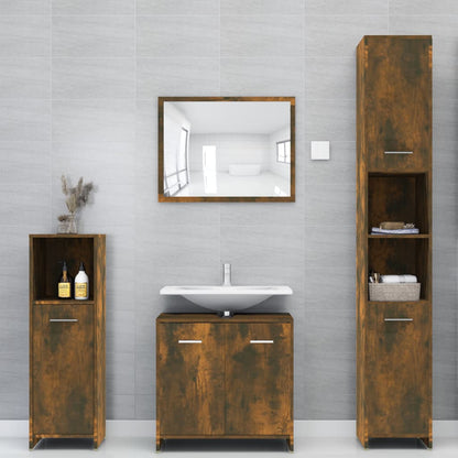 vidaXL Badschrank Räuchereiche 30x30x95 cm Holzwerkstoff