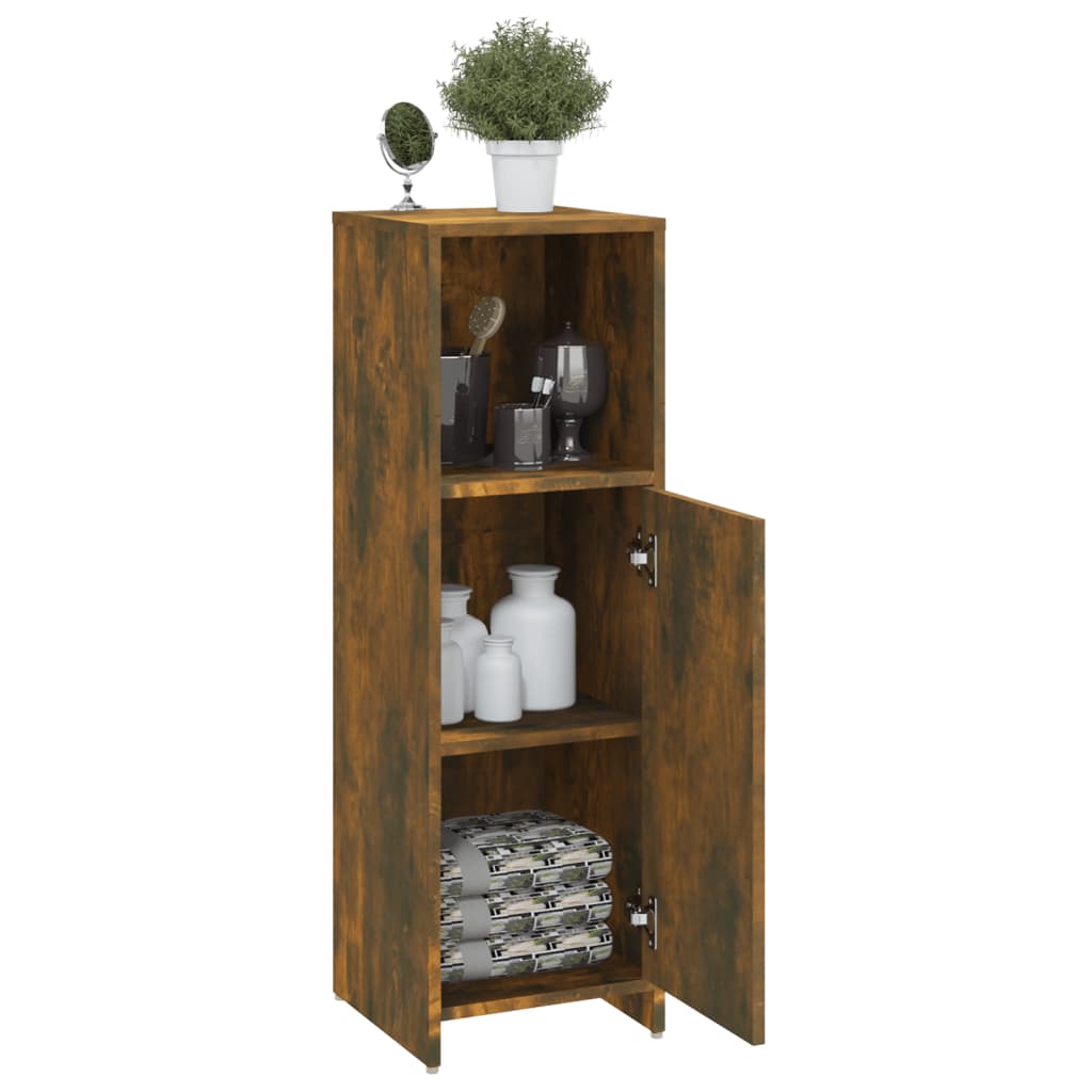 vidaXL Badschrank Räuchereiche 30x30x95 cm Holzwerkstoff