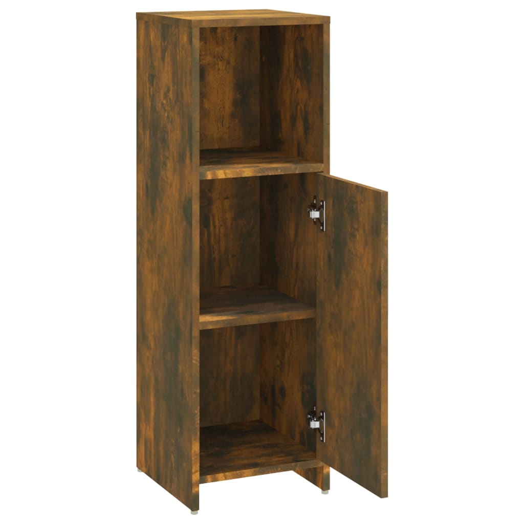 vidaXL Badschrank Räuchereiche 30x30x95 cm Holzwerkstoff