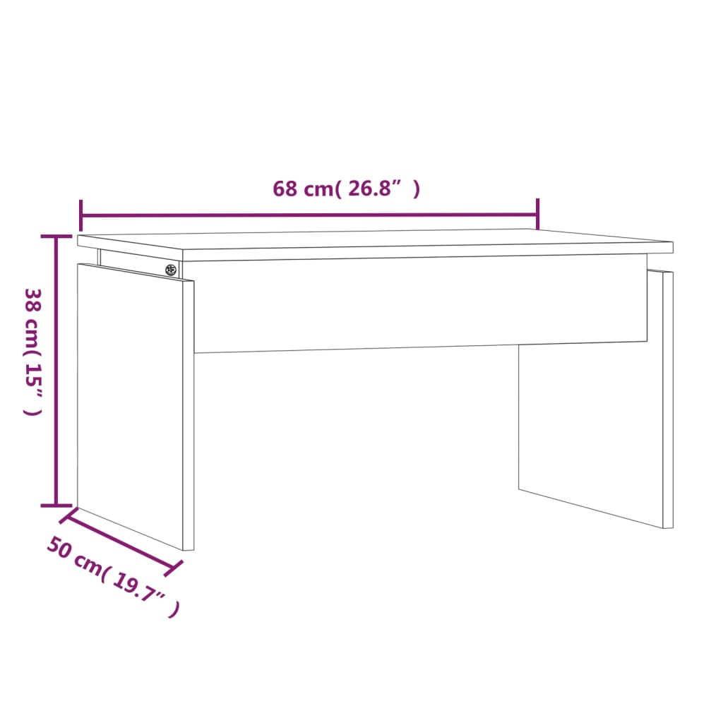 vidaXL Couchtisch Grau Sonoma 68x50x38 cm Holzwerkstoff