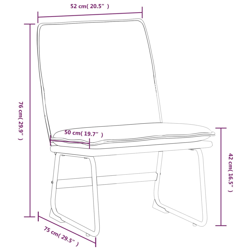 vidaXL Fauteuil de salon crème 52x75x76 cm tissu