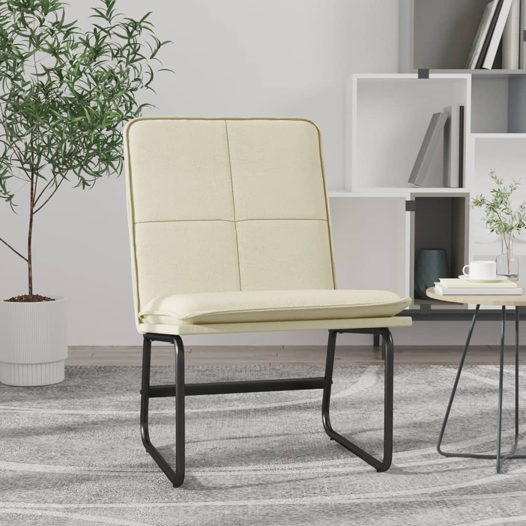 vidaXL Loungesessel Creme 54x75x76 cm Kunstleder