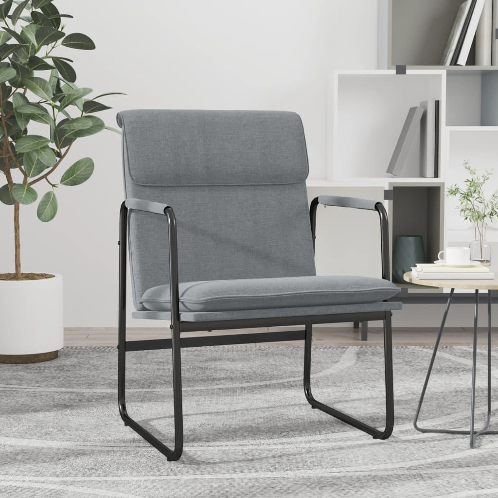 vidaXL Fauteuil de salon gris clair 55x64x80 cm Tissu