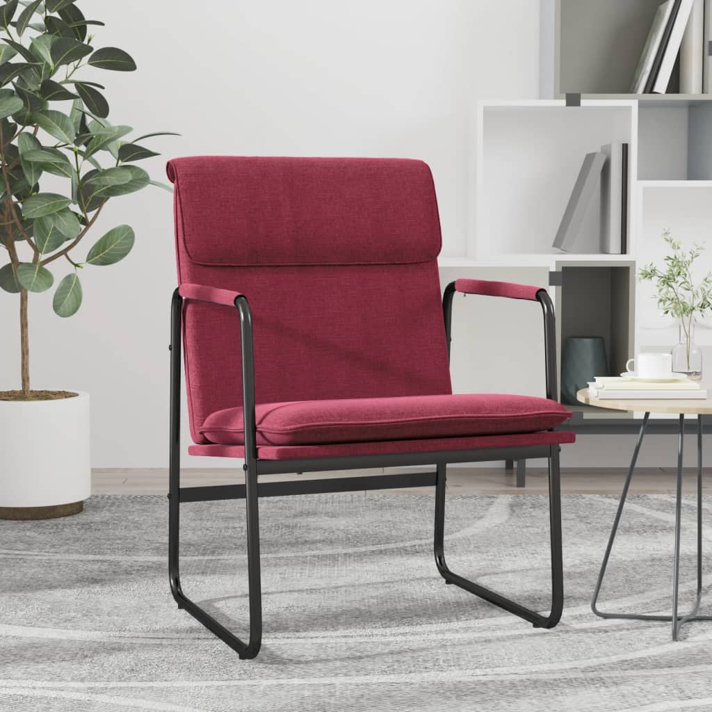 vidaXL Fauteuil de salon Rouge bordeaux 55x64x80 cm Tissu