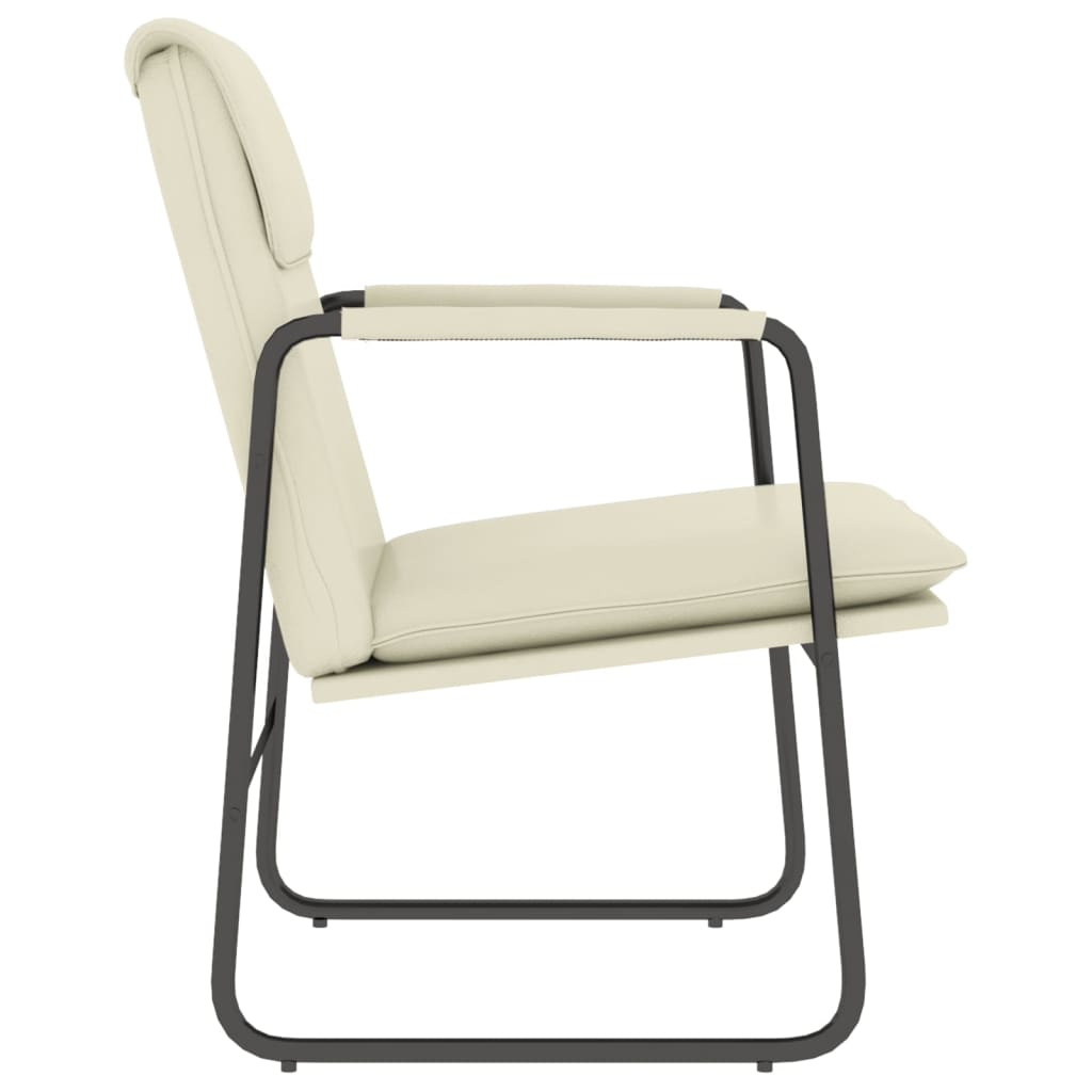 vidaXL Fauteuil de salon crème 55x64x80 cm similicuir