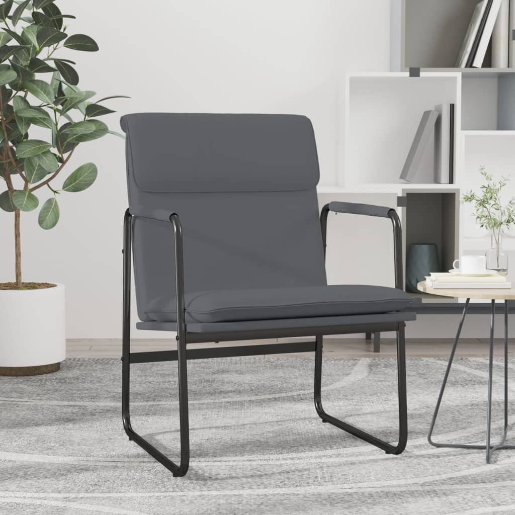 vidaXL Fauteuil de salon gris 55x64x80 cm similicuir