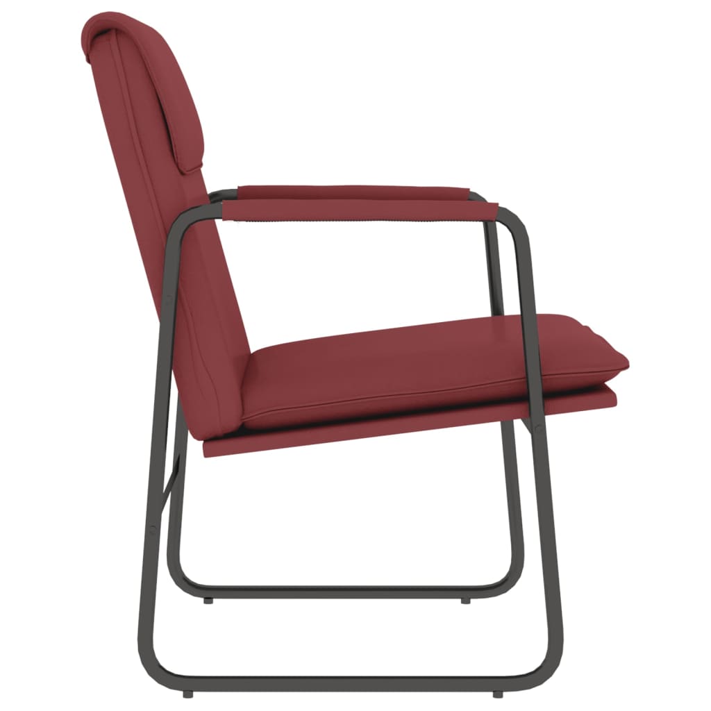vidaXL Fauteuil de salon rouge bordeaux 55x64x80 cm en similicuir