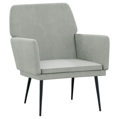 vidaXL Fauteuil Gris Clair 62x79x79 cm Velours