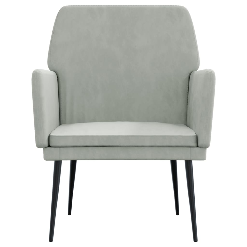 vidaXL Fauteuil Gris Clair 62x79x79 cm Velours