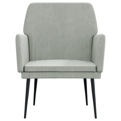 vidaXL Fauteuil Gris Clair 62x79x79 cm Velours