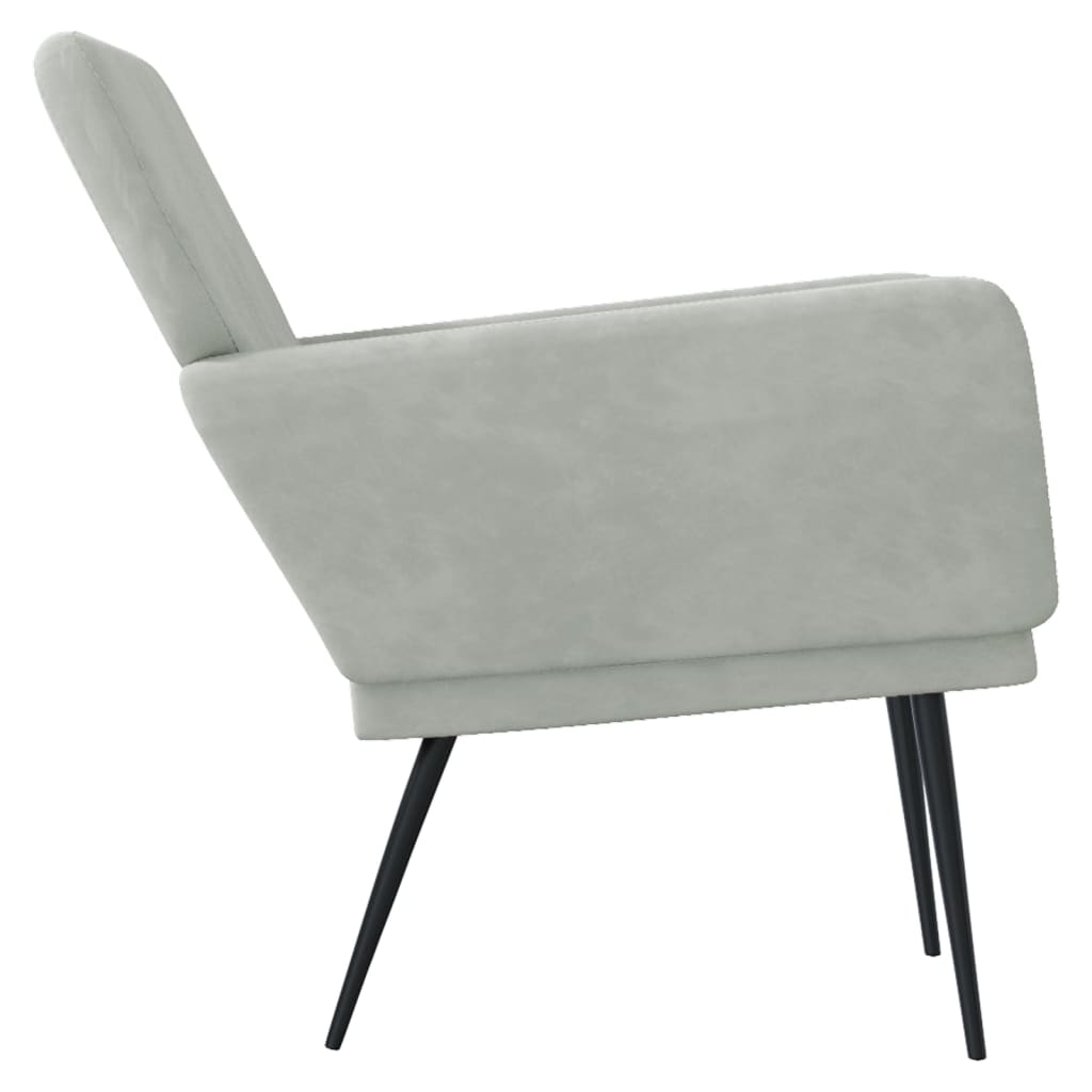vidaXL Fauteuil Gris Clair 62x79x79 cm Velours