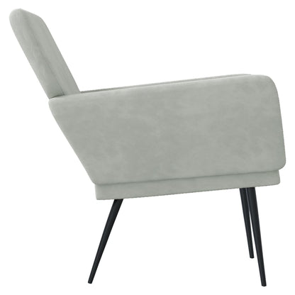 vidaXL Fauteuil Gris Clair 62x79x79 cm Velours