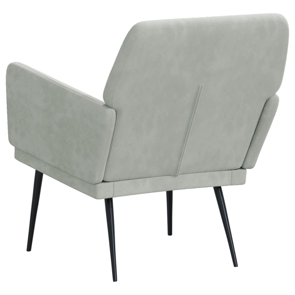 vidaXL Fauteuil Gris Clair 62x79x79 cm Velours